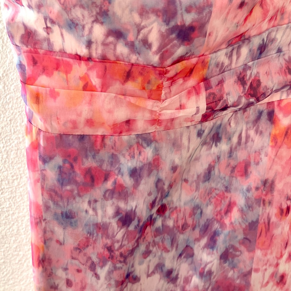 Amanda Uprichard Pink Lavender Watercolor High-Low Halter Dress - Picture 6 of 8